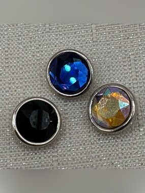 PETITE CHARM - FACETED - 12mm/13mm - Snap Button Charms - Set of 3